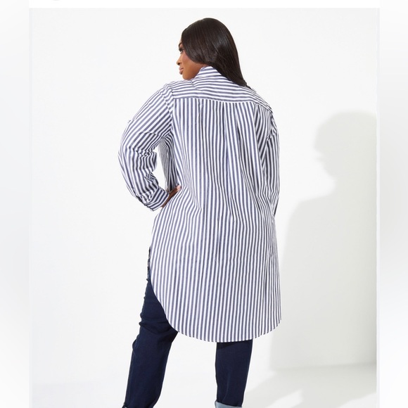 Brand New Striped Blend Shirt Dress or Tunic  Size 26 - Picture 2 of 16